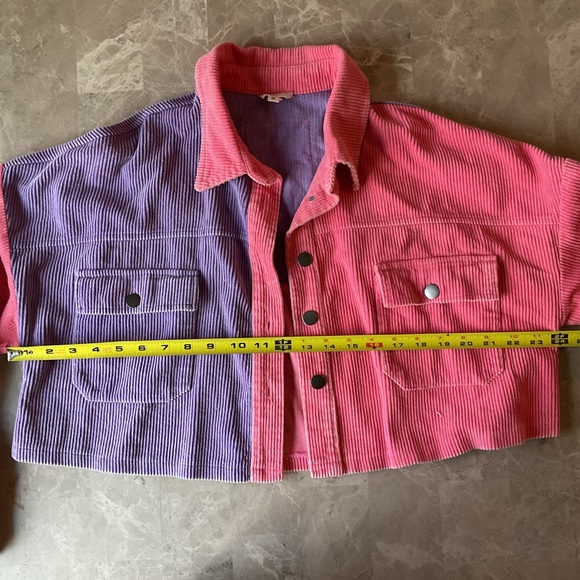 POL Corduroy Cropped denim Jacket collared Sz Small 90s EUC - Picture 4 of 8